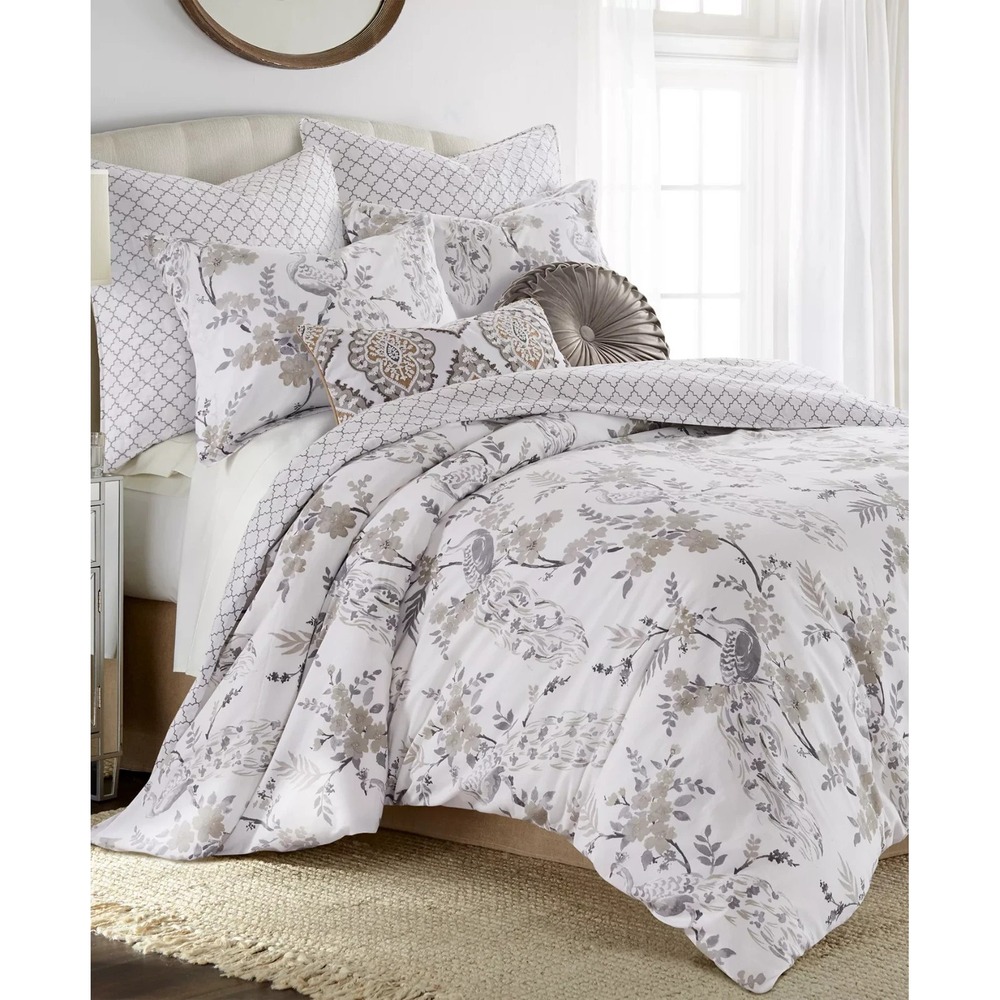 LEVTEX PISA COMFORTER SET GRAY TWIN